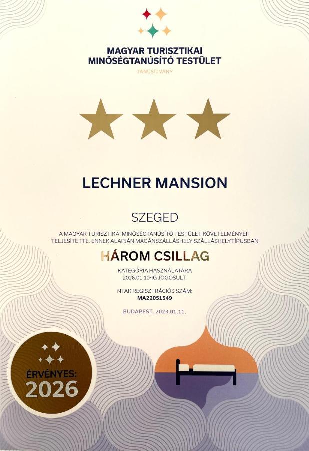 Apartmán Lechner Mansion Segedín Exteriér fotografie